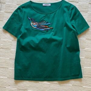 Intrend Max Mara bird embroidered t shirt S/M